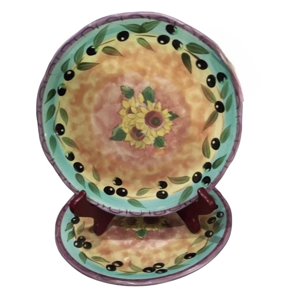 Sango Tuscan Garden Sunflower Salad Plates, Farmhouse Kitchen, Cottagecore Plate